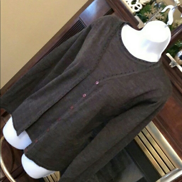 Gray cardigan w/ built in undershirt 2pc in 1 - Picture 2 of 5